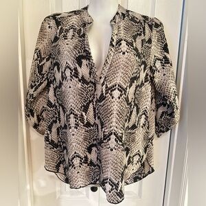 Phanuel Monochrome Snake Print Blouse